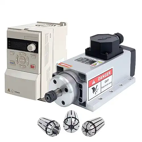 220V 1.5KW 80x73x175.5mm air cooled spindle motor and 2HP 1.5KW 70A variable frequency drive kit