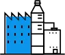 a small factory building icon