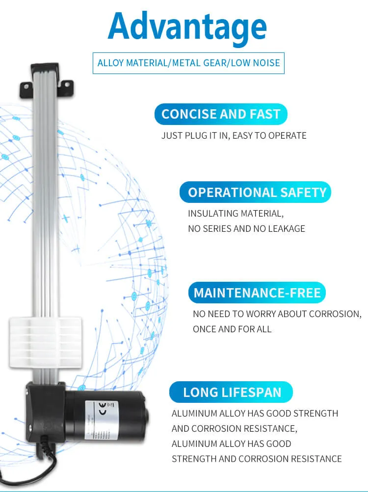 12V 24V 3000N 50-800mm 7mm/s-35mm/s linear actuator