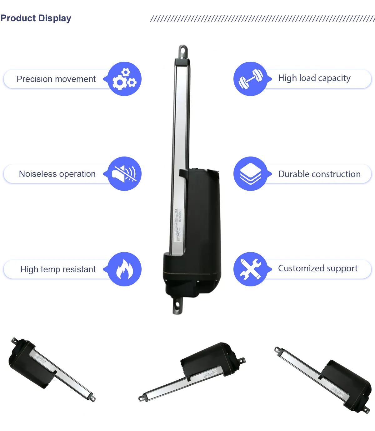 12V-72V 12000N 5mm/s-60mm/s linear actuator