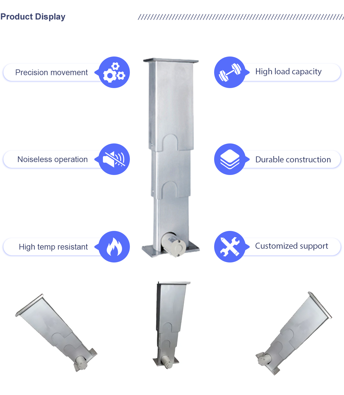 12-24V 2000N electric lifting column silent linear actuator